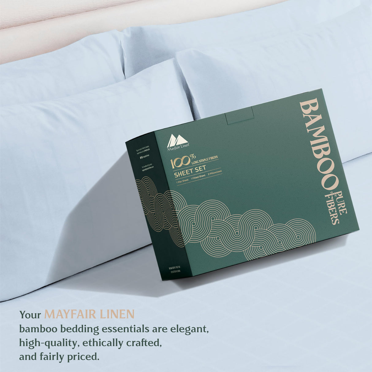 100% Viscose Derived from Bamboo Sheets King - 4 Piece Bamboo Viscose Sheets for King Size Bed, Silky Soft,