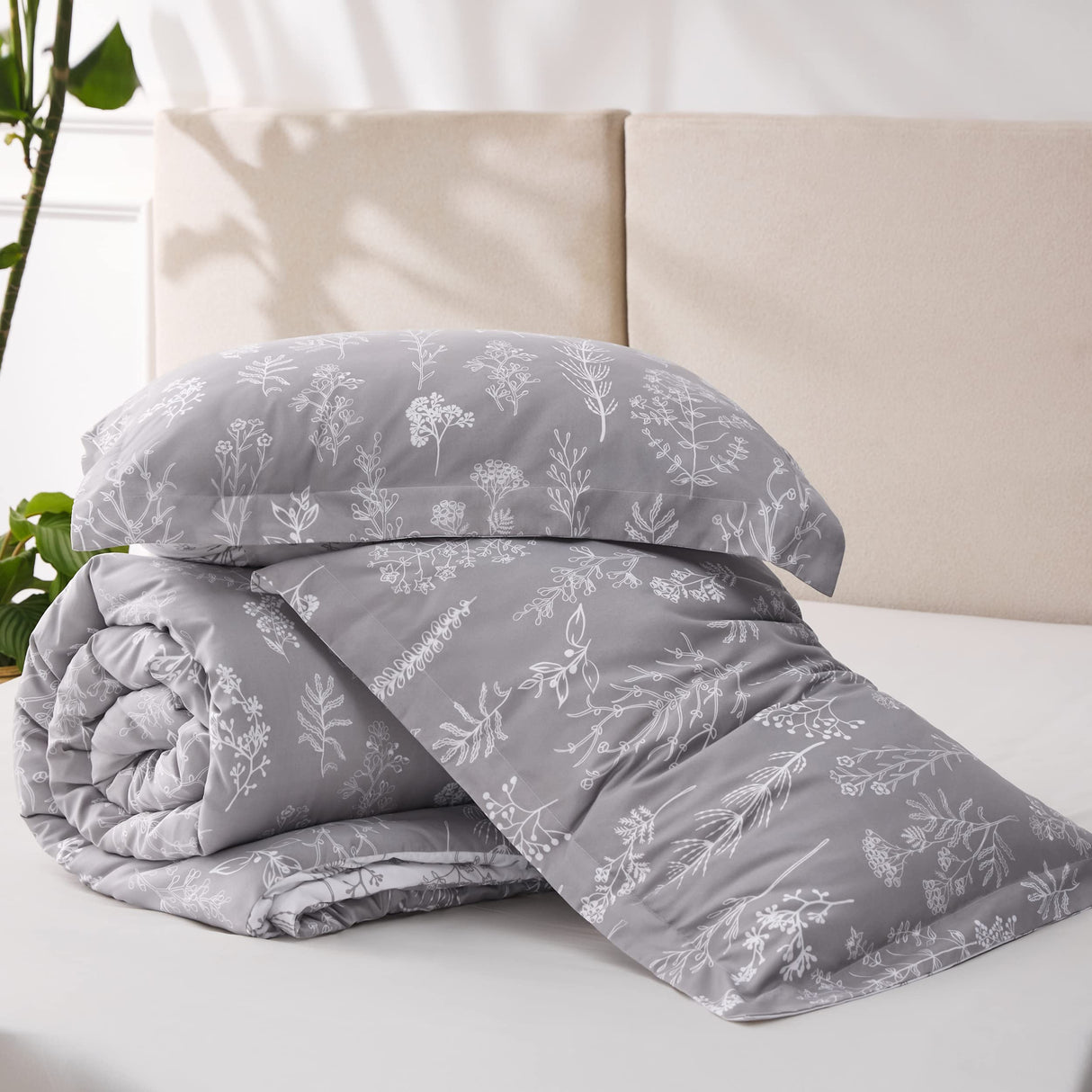 Twin XL Comforter Set Dorm Bedding - Lavender Comforter, Floral Twin Extra Long
