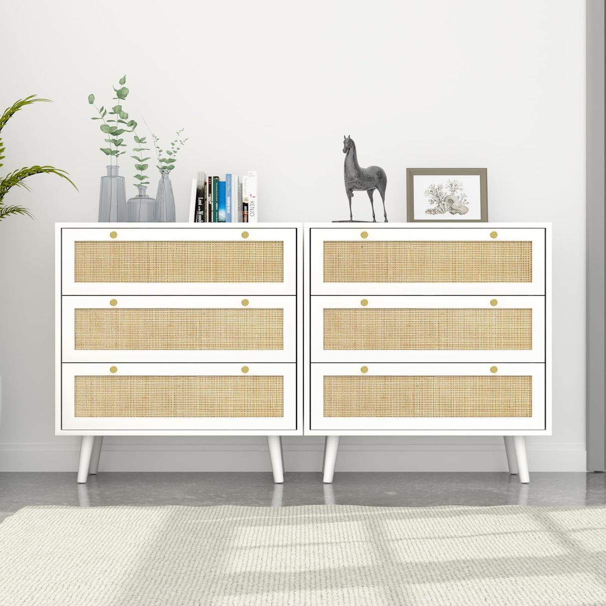 White Dresser for Bedroom with 3 Drawers, Modern Wood 3 Drawer Dresser