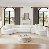 101" Modern Oversized Curved Sofa, Back Upholstered Boucle Couch