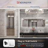 Keonjinn 84 x 32 Inch LED Bathroom Mirror with Lights 3 Color Temperature Frontlit Oversized Vanity Mirror Wall Mounted Anti-Fog, UL Listed LED Driver, Tempered Glass Dimmable Lighted Bathroom Mirror