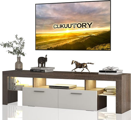 Modern LED 63 inch Long TV Stand with Large Storage Drawer for 50 55 60 65 70 75 Inch