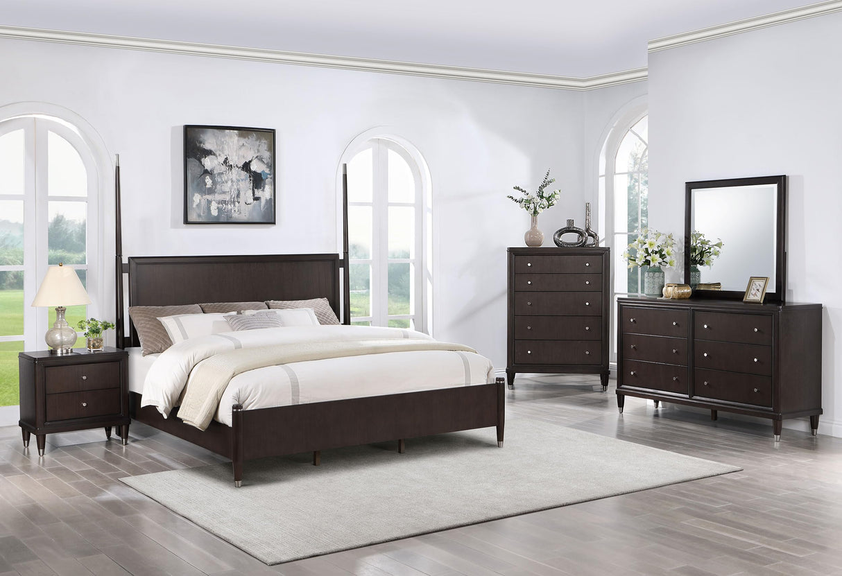 Emberlyn 5-Piece Eastern King Poster Bedroom Set Brown