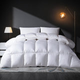 Feather Down Fiber Comforter Queen Size Duvet Insert, All Season True Baffle-Box Noiseless