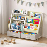 Kids Bookshelf and Toy Organizer, Sturdy 3 Tier Kids Bookcase