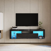 Floating TV Stand Wall Mounted with 16 Color LEDs,63"Modern TV Stand