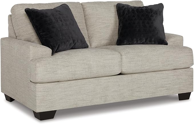 Design by Ashley Maggie Contemporary Loveseat for Living Room, Light Brown