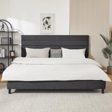 king Bed Frame, Modern Upholstered Bed Frame king with Adjustable Linen Headboard