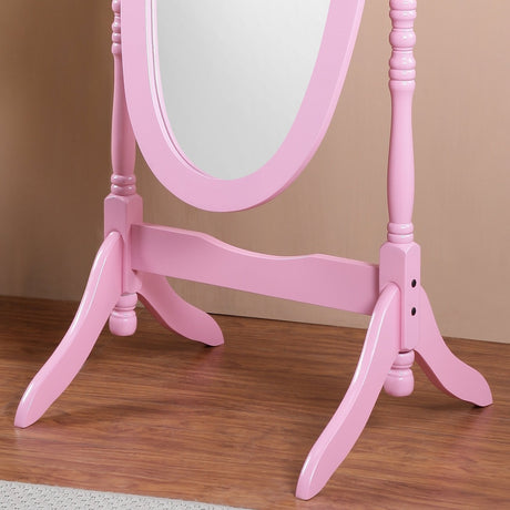 queen Anna Style Floor Cheval Mirror, Pink