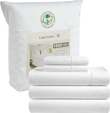 100% Egyptian Cotton Bed Sheets Full Size - 1500 Thread Count, 4 Piece Set -