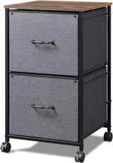 2 Drawer Mobile File Cabinet, Rolling Printer Stand, Fabric Vertical Filing Cabinet fits A4