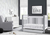 Miles 4-in-1 Convertible Crib, Bianca White/Textured Cloud