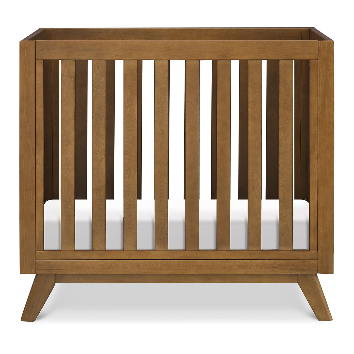 Otto 3-in-1 Convertible Mini Crib with 4" Mattress in Walnut, Greenguard Gold Certified