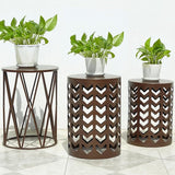 3 Metal Side End Tables Nightstand, Nesting Round Coffee Table for Indoor Outdoor