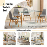 5-Piece Dining Table Set, Modern Dinette Set of 5, 51" L X 27.5" W Table & Chair Set for 5