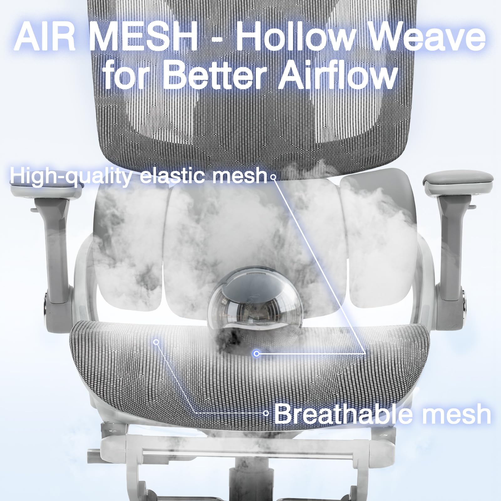 Ergonomic Mesh Office Chair with 4D Armrests and Lumbar Support