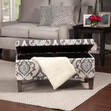 Large Upholstered Rectangular Storage Ottoman Bench with Hinged Lid