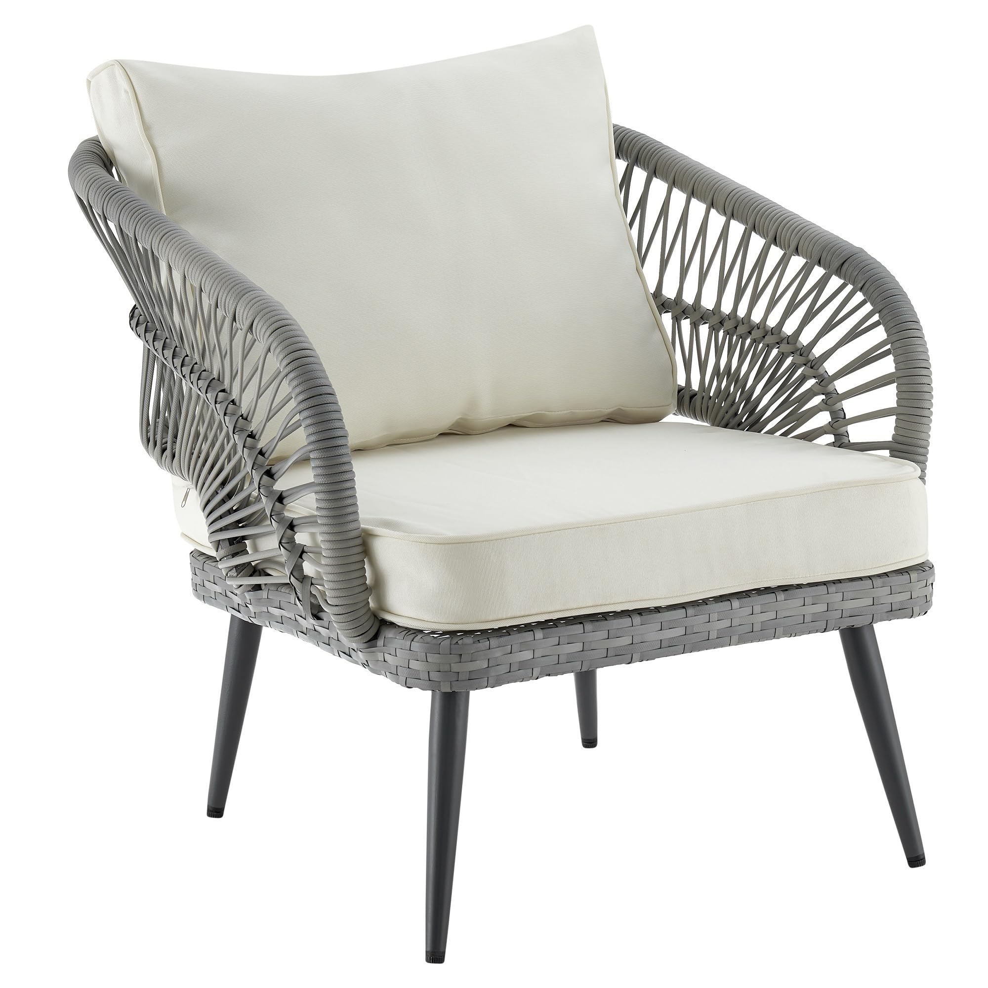 Riviera 4-Piece 5 Seater Patio Conversation Set with Cushions, Cream