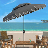 Outdoor Venice White and Black 9-foot Round Double Top Crank UV Protected Umbrella
