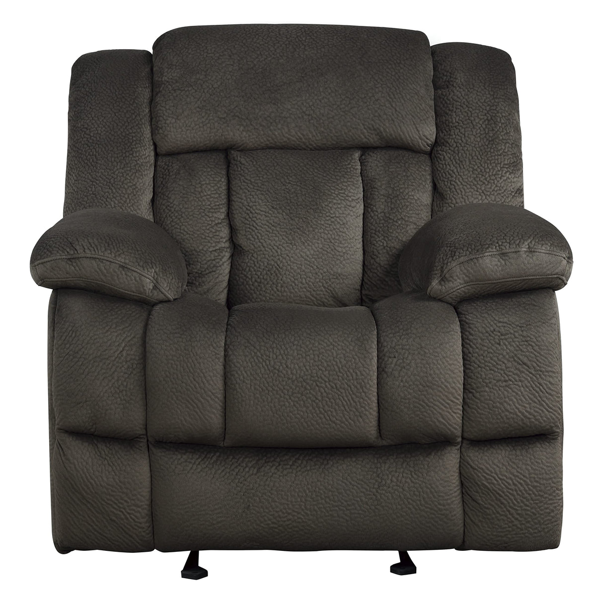 9636-1 Laurelton Textured Plush Microfiber Glider Recliner Chair, Chocolate Brown