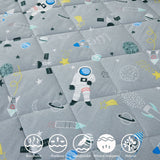 Kids Space Bedding Set Queen/Full - 100% Cotton Galaxy Comforter 3-Piece