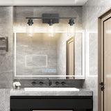 Matte Black Bathroom Vanity Light Fixtures,3-Light Industrial Bath Lighting