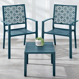 Best Choice Products 3-Piece Outdoor Bistro Set, Stackable Modern Steel Furniture