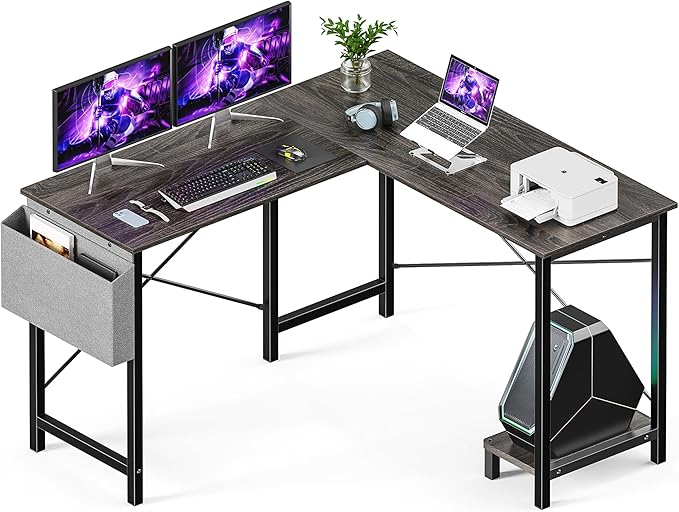 Desk Gaming Computer 50 Inch Reversible Corner Table PC for Writing Study Student