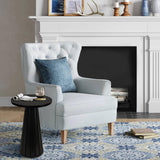 Small Pedestal Side Table, Round Modern Drink Table, Accent Table