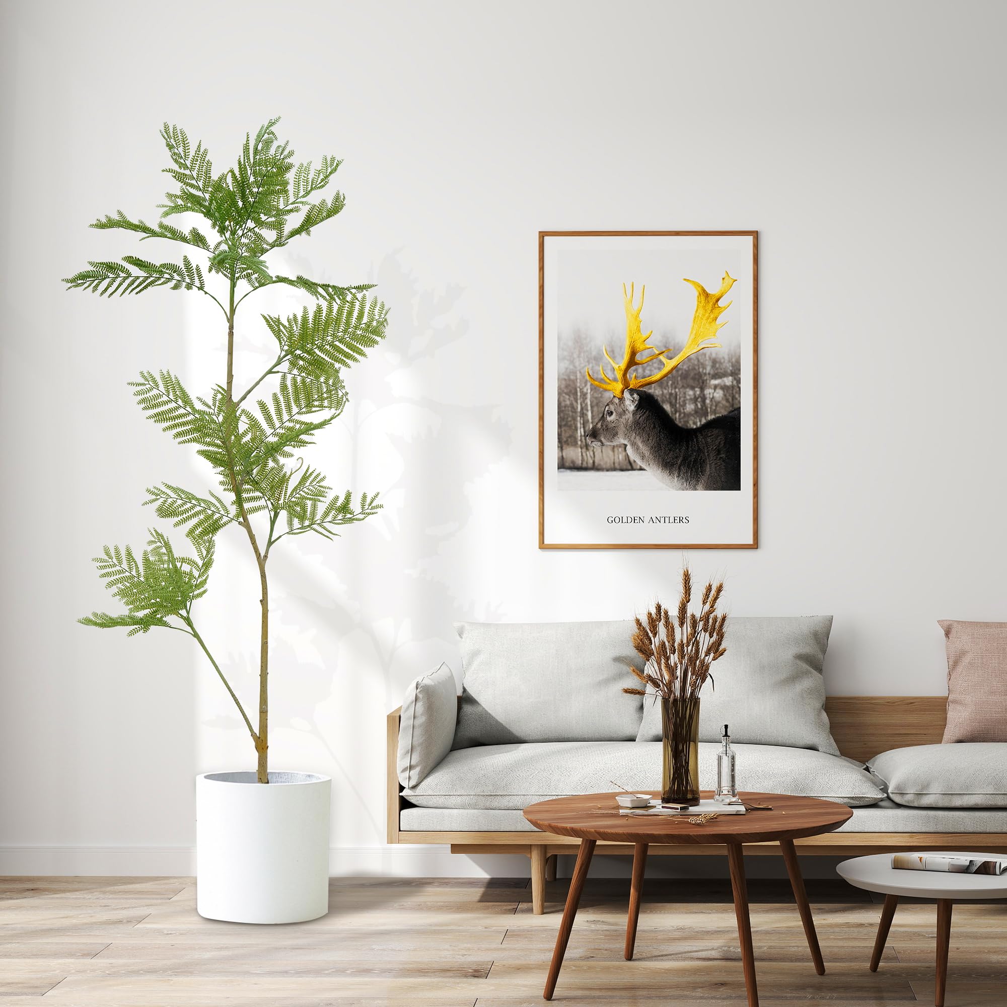5.9ft Artificial Tree Indoor Fake Jacaranda Tree Lifelike Fake Plants Large Faux Plants for Home Decor Living Room Faux Tree for Patio Greening Porch 这个Artificial Jacaranda Tree