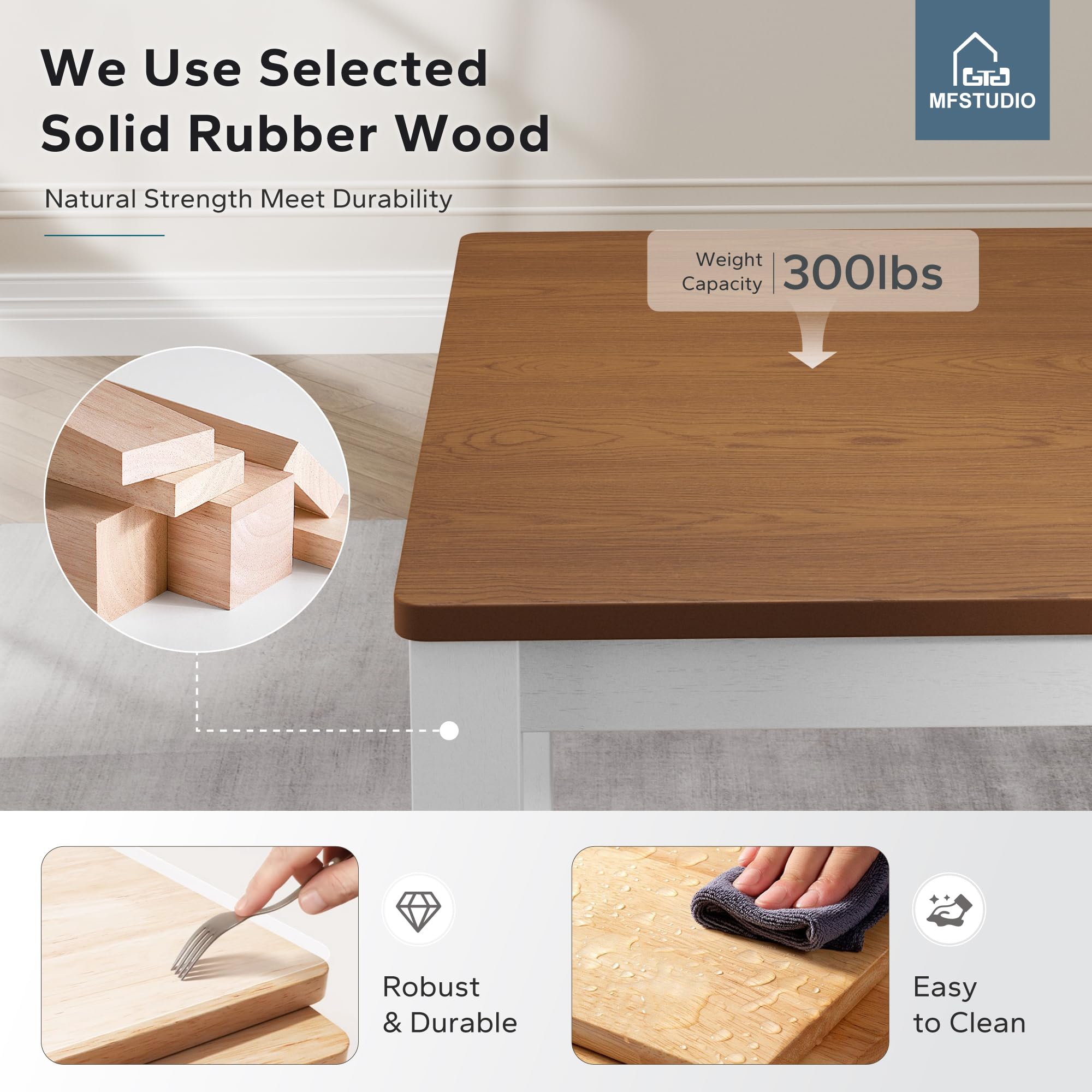 5-Piece Dining Table Set with 4 Chairs