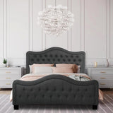 Annway 33” Upholstered Button Tufted Headboard Panel with Adjustable Height Feature,