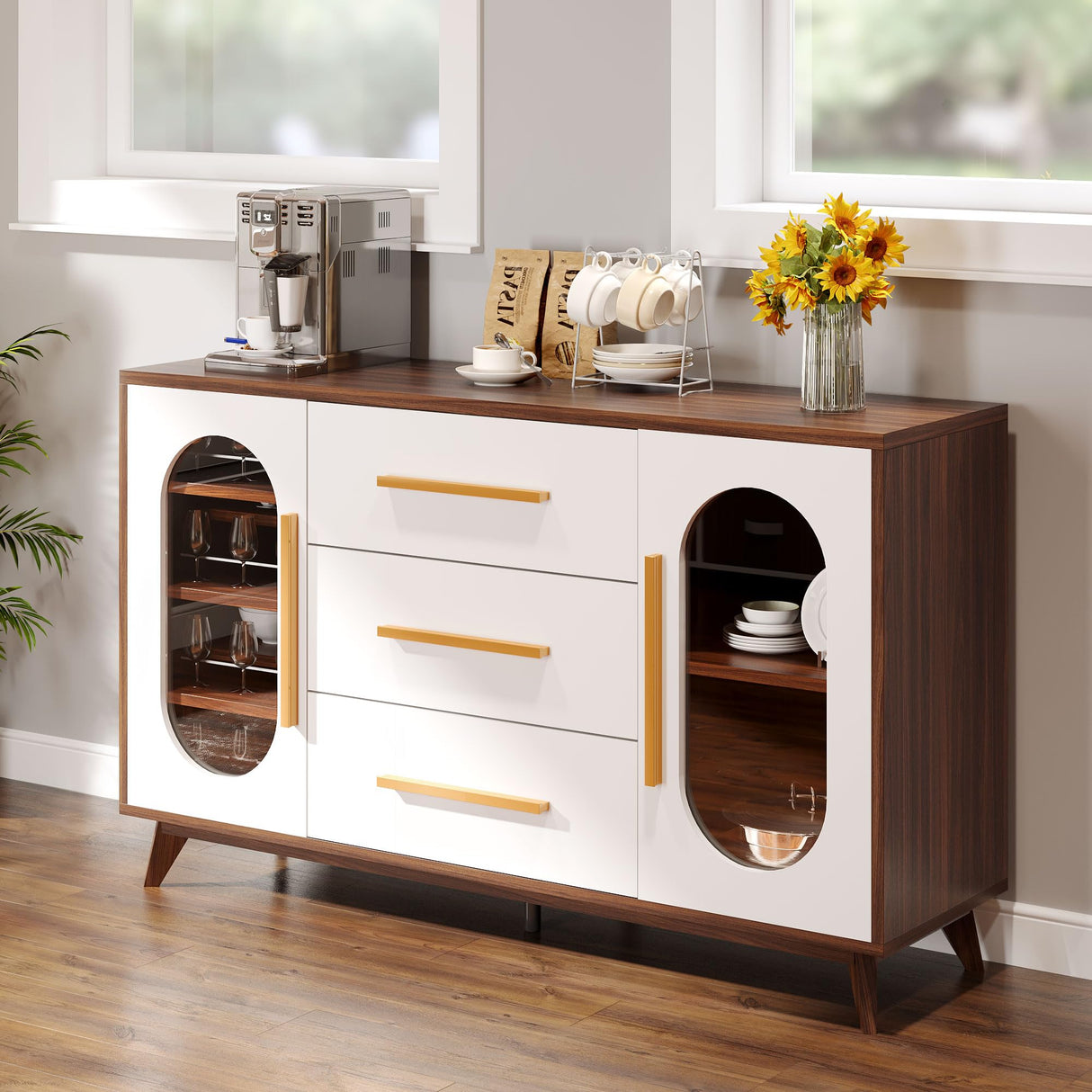 Storage Cabinet, 59'' Sideboard Buffet Cabinet with Storage, Coffee Bar Cabinet