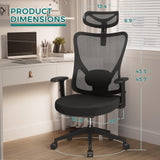 Ergonomic Mesh Office Chair with High Back & Adjustable Headrest & Lumbar Support