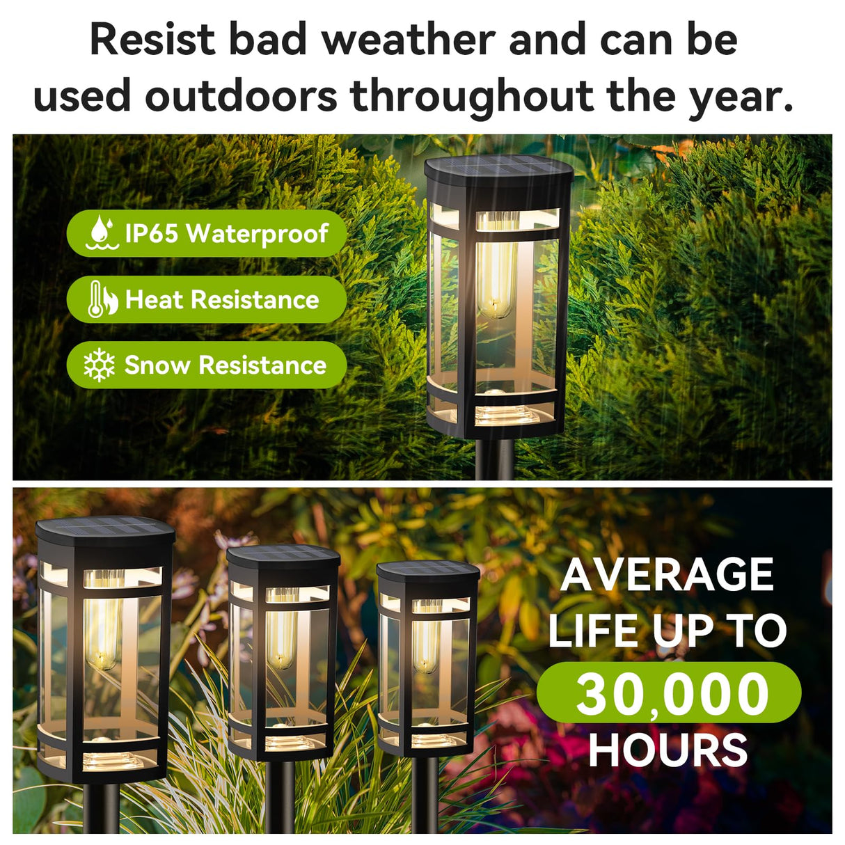 8 Pack Solar Lights Outdoor Waterproof for Garden Pathway Walkway Driveway Yard Lawn