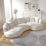 Oversized Modular Curved Sofa with Extra Wide Chaise Lounge and Throw Pillows