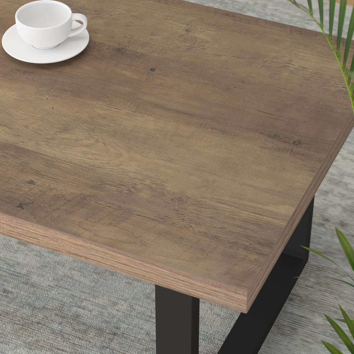 Farmhouse Coffee Table, Modern Simple Wood Coffee Table for Living Room