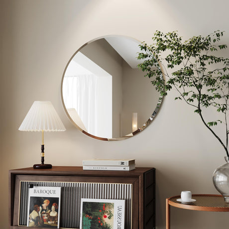 Circle Mirror 28 inch,Frameless Mirror, Bathroom Mirrors, Round Mirrros