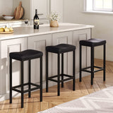 Bar Stools, Set of 2 Bar Chairs, Counter Height Stools, Saddle Stools