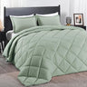 Pintuck Queen Comforter Set with 2 Pillow Shams - 3-Piece - Crystal Teal Queen Bed