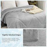 VK VK·LIVING Cooling Comforter Queen Size, Reversible All Season Cooling Comforter Grey, Soft Lightweight Comforter for Hot Sleepers, Breathable Thin Cooling Comforter (90"x90", Grey)