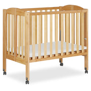 2 in 1 Portable Folding Stationary Side Crib in Natural, Greenguard Gold Certified , 40x26x38 Inch (Pack of 1)