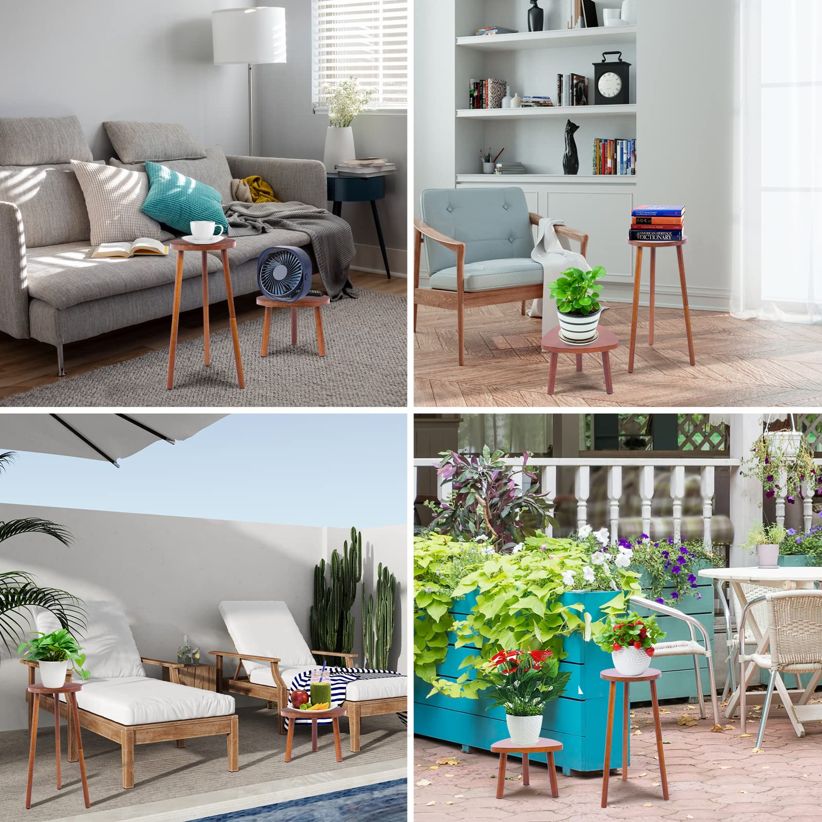 WoodHaven 2-Tier Convertible Wooden Plant Stand