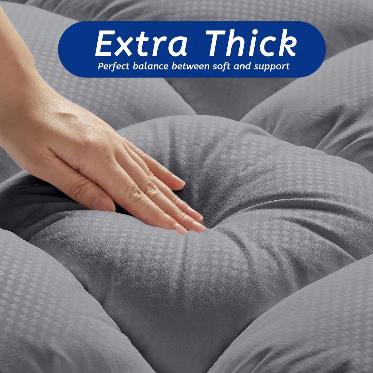 King Size Mattress Topper for Back Pain, Cooling Extra Thick Mattress Pad Cover with 8