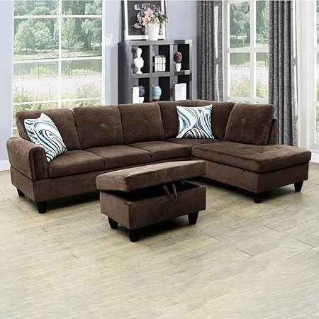 Modular Sectional Sofa Set, Oversized L Shaped Sofa Couch with Ottomans