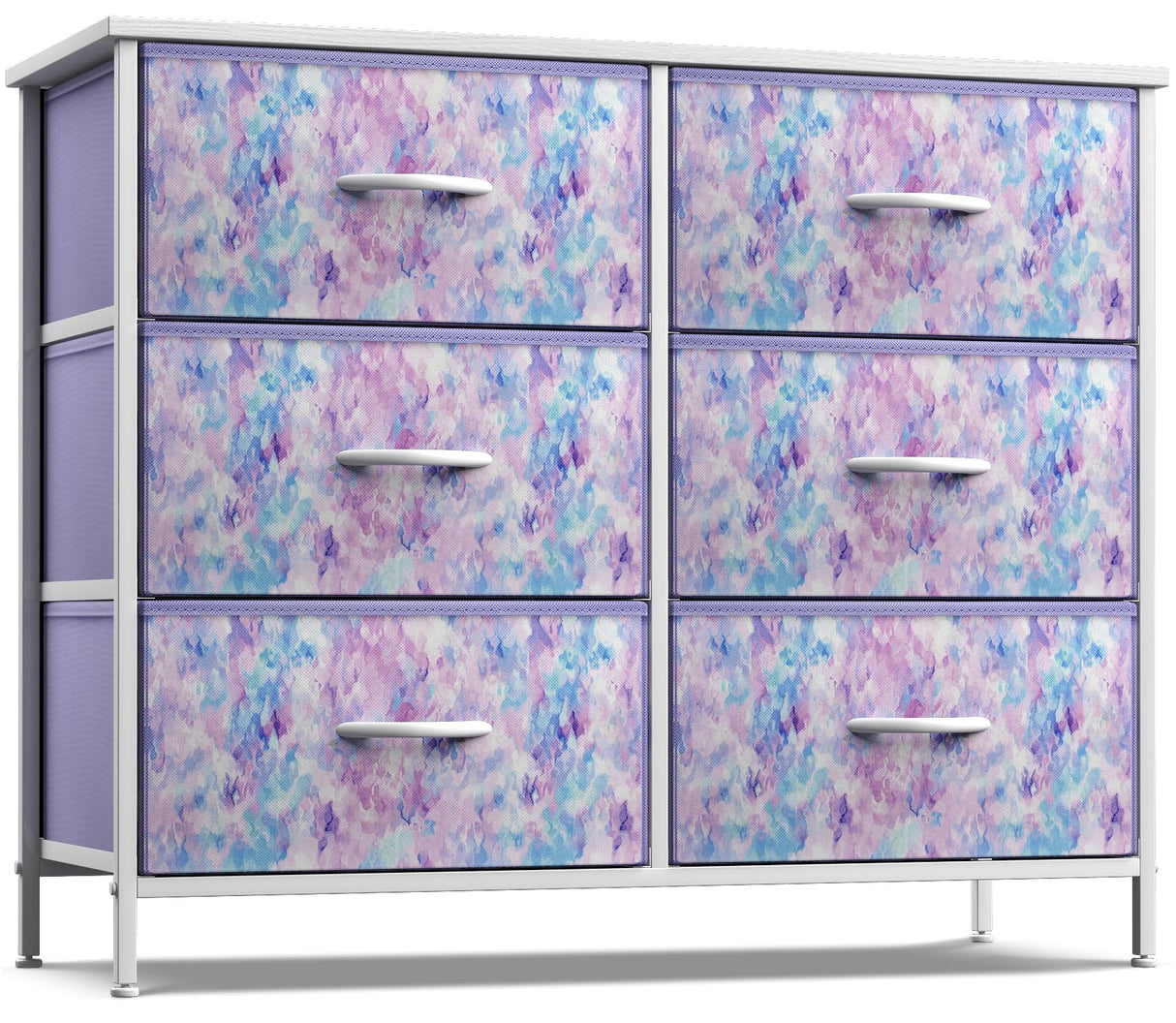 Kids Dresser with 6 Drawers - Storage Chest Organizer Unit with Steel Frame,