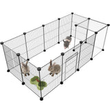 Pet Playpen,Small Animals Cage DIY Wire Portable Yard Fence with Door for Indoor/Outdoor Use,Puppies,Kitties,Bunny,Turtle 48" x 24" x 16"