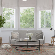 Delphine Convertible Split Back Sofa Futon - Gray Faux Linen Upholstery