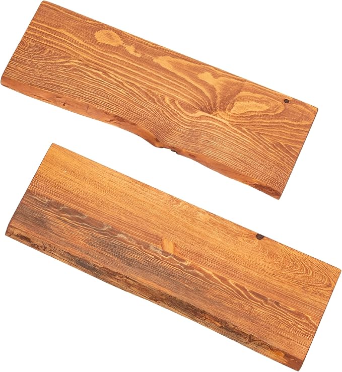 36” Sustainable Sunset Cedar Live Edge Wood Shelf (Wood Only) 2-Pack
