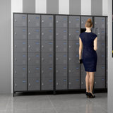 Metal Locker for School Office Gym Bedroom, 18 Doors Steel Storage Lockers Cabinet
